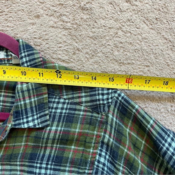 Toad&Co Green Plaid Button Down Flannel Women’s Size S - Picture 4 of 7